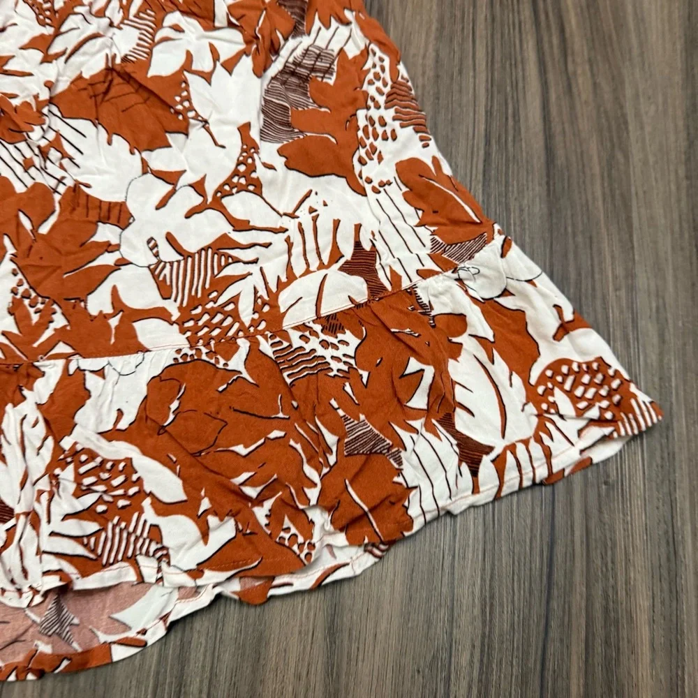 Roxy women sz S elastic waist Cream Floral mini Skirt s - Picture 4 of 6